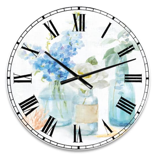 Designart Cottage Florals II Farmhouse Wall Clock